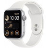 Apple Watch SE 2 GPS 44mm Silver Aluminum Case with White Sport Band (MNK23) - зображення 1