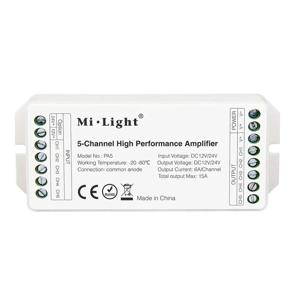 MiLight Усилитель Mi-light RGB/RGBW/CCT 15A 5-ти канальный (TK-5U) - зображення 1