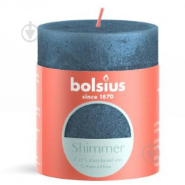   Bolsius Свічка Рустик стовпчик SHIMMER 80/68 синя (8717847156617)