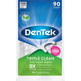 DenTek Флосс-зубочистки Тройное очищение  90 шт (047701000816) (2.0003)