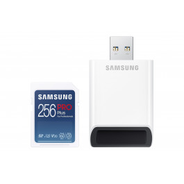   Samsung 256 GB SDXC UHS-I U3 V30 A2 PRO Plus + Reader MB-SD256KB