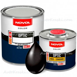 NOVOL Автоемаль акрилова Deep Black Novol Optic 0,8л + Затверджувач 0,4л