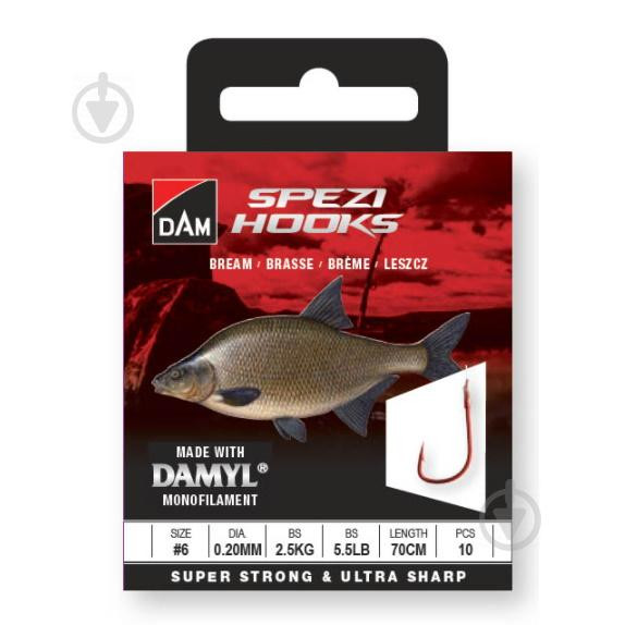 DAM Sumo Spezi Bream / Red / №14 / 0.12mm 80cm / 10pcs (6844014) 6844 014 - зображення 1