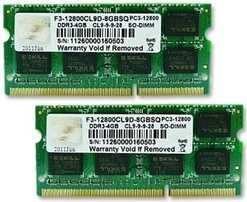 G.Skill 8 GB (2x4GB) SO-DIMM DDR3 1600 MHz (F3-12800CL9D-8GBSQ) - зображення 1