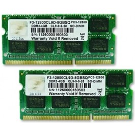 G.Skill 8 GB (2x4GB) SO-DIMM DDR3 1600 MHz (F3-12800CL9D-8GBSQ)