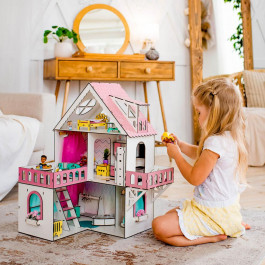 NestWood Кукольный домик  Мини коттедж для L.O.L. Surprise с мебелью 9 шт розовый (kdl001)