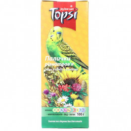 Topsi Лакомство для волнистых попугаев Палочки разнотравье 100 г (4820122208285)