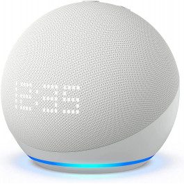 Amazon Echo Dot with clock (5th Generation) Glacier White