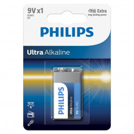 Philips Krona bat Alkaline 1шт Ultra Alkaline (6LR61E1B/10)