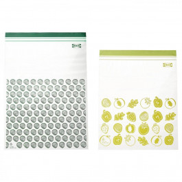IKEA Герметичний пакет з малюнком, зелений, великий, 30 шт (405.256.85)