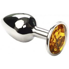 GYQ Анальная пробка с желтым кристаллом SWAROVSKI Silver Citrine Small, серебряная (7770000120451)