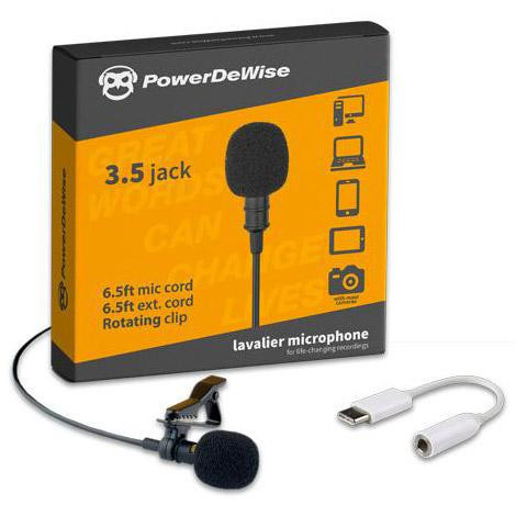PowerDeWise Lavalier Lapel Microphone with Type-C adapter - зображення 1