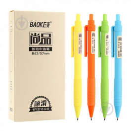 Baoke Ручка масляна  автоматична 0.7 мм, покриття софт, синя (PEN-BAO-B63-BL)