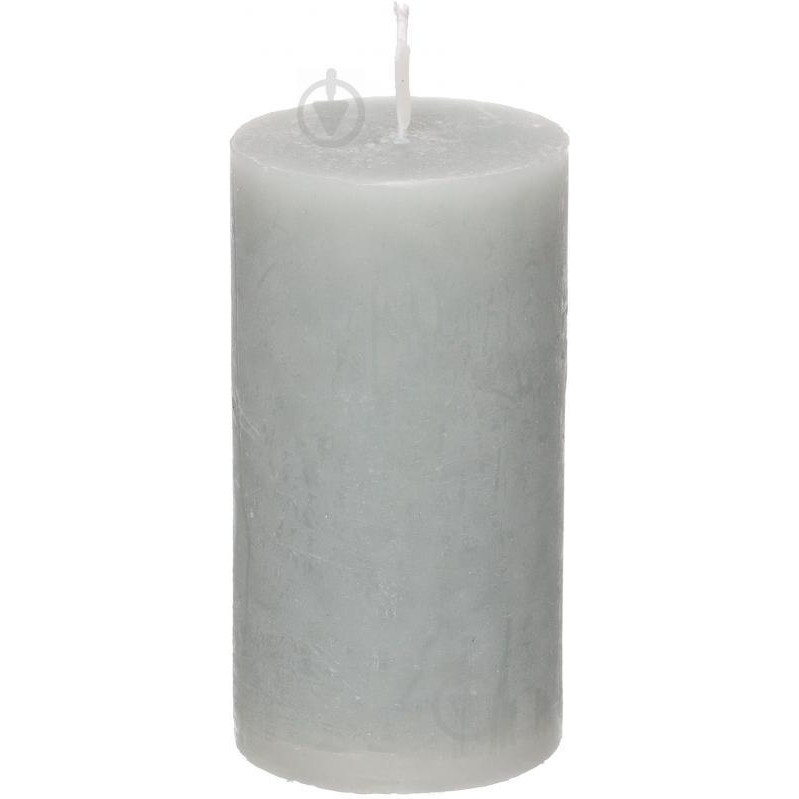  Свеча Рустик цилиндр серый 5,5x10 см Фитор - зображення 1