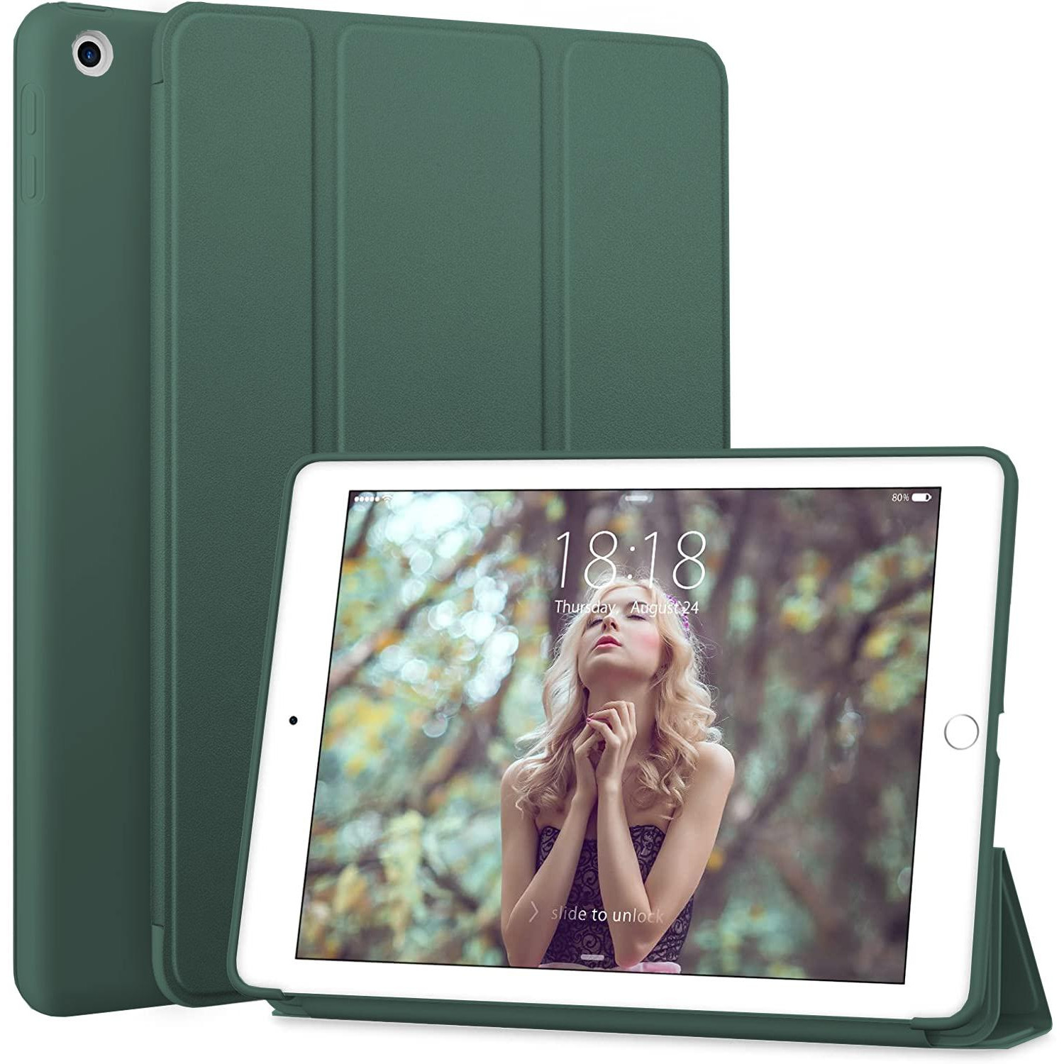 BeCover Чохол-книжка Tri Fold Soft TPU Silicone  для Apple iPad Air 4 10.9 2020/2021 Dark Green (706870) - зображення 1