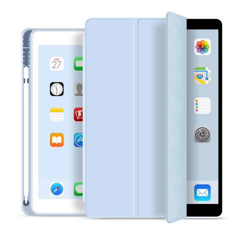 BeCover Tri Fold Soft TPU з кріпленням Apple Pencil Apple iPad 10.2 2019/2020/2021 Light Blue (706747) - зображення 1