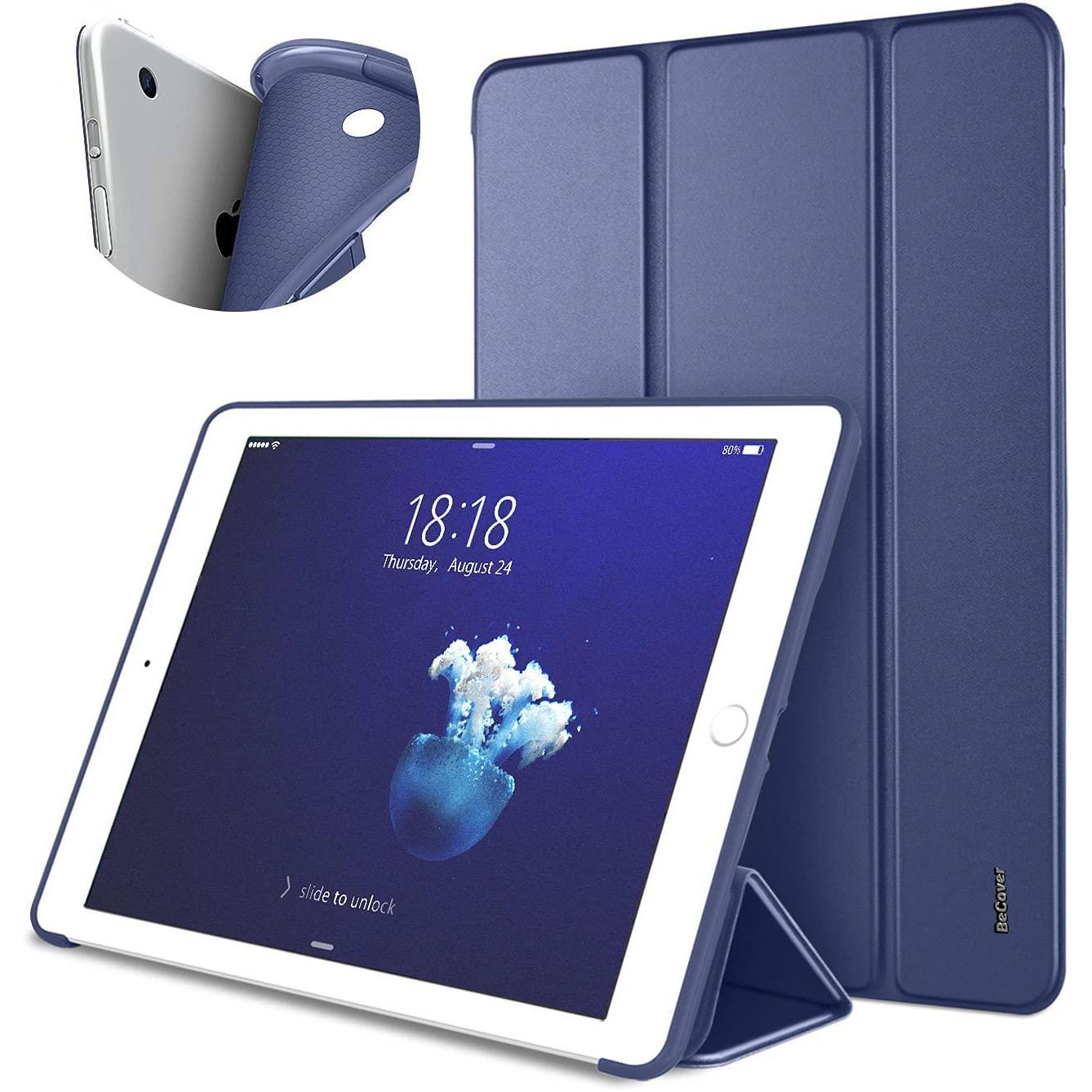 BeCover Tri Fold Soft TPU Silicone Apple iPad 9.7 2017/2018 A1822/A1823/ A1893/A1954 Deep Blue (706876) - зображення 1