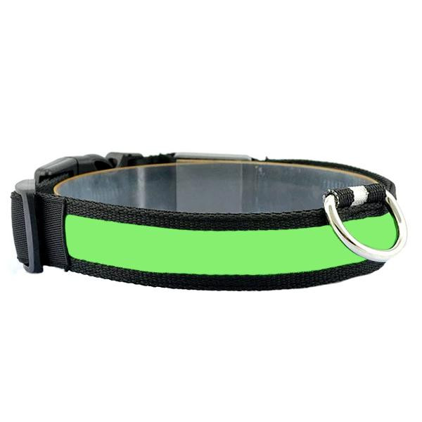 Auta Нашийник для собак що світиться з LED стрічкою та зарядкою від USB (зелений, M) - зображення 1