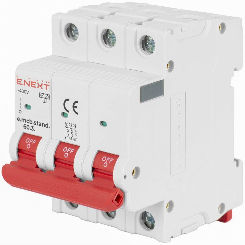 E.NEXT e.mcb.stand.60.3.B10 3р, 10А, B, 6кА (s001125) - зображення 1