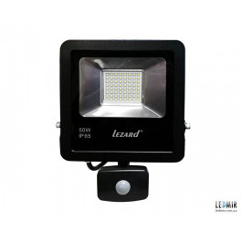Lezard Светодиодный прожектор 50W, IP65 6500K 4000Lm с датчиком движения (PAL6550S)