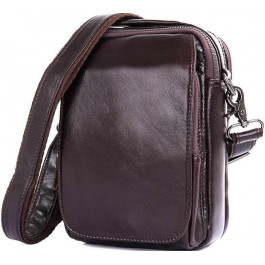 Vintage Наплечная сумка из натуральной гладкой кожи коричневого цвета  (14544)