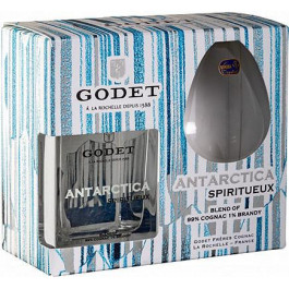Cognac Godet Коньяк Antarctica  Icy White (gift box + 1 glass) коньяк 0,5 л (3278481003422)