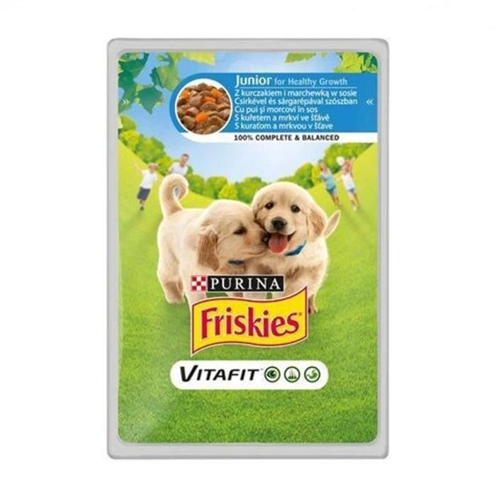 Friskies Junior Шматочки для щенят у підливці з куркою та морквою 100 г (7613035800861) - зображення 1