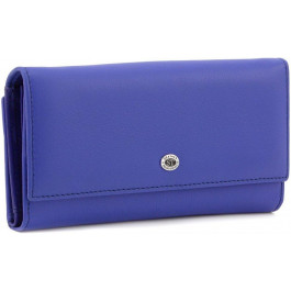 ST Leather Яскраво-синій великий жіночий гаманець з натуральної шкіри з блоком під картки  (19086)