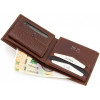 Karya Шкіряний чоловічий гаманець у коричневому кольорі під картки та дрібниця  (19894) - зображення 5