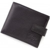 Karya Шкіряний чоловічий гаманець невеликого розміру в чорному кольорі з хлястиком на кнопці  (19996) - зображення 1