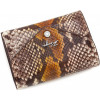 Karya Шкіряний жіночий гаманець коричневого кольору з принтом під змію  (19983) - зображення 6