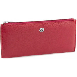 ST Leather Червоний жіночий тонкий гаманець з натуральної шкіри на блискавці  (15375)