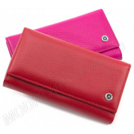 ST Leather Червоний шкіряний гаманець з блоком для карток  (17655)