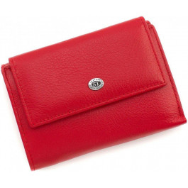 ST Leather Червоний шкіряний жіночий гаманець з двома відділами на кнопках  (15602)