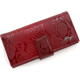   Karya Червоний жіночий великий гаманець із натуральної шкіри з фактурою змії  (19512)
