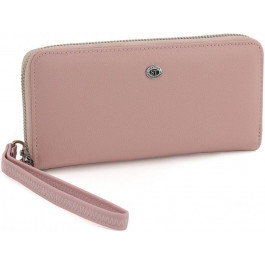 ST Leather Світло-рожевий жіночий гаманець з натуральної шкіри на блискавці  (15387)