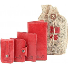   SHVIGEL Жіночий подарунковий набір червоного кольору повністю з натуральної шкіри  (0-9001)