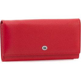 ST Leather Жіночий гаманець червоного кольору з натуральної шкіри під багато купюр  (19101)