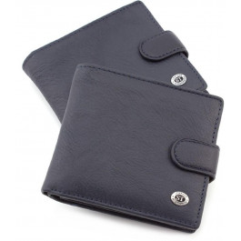 ST Leather Мужской кожаный кошелек синего цвета на кнопке  (18814) (ST153 Blue)