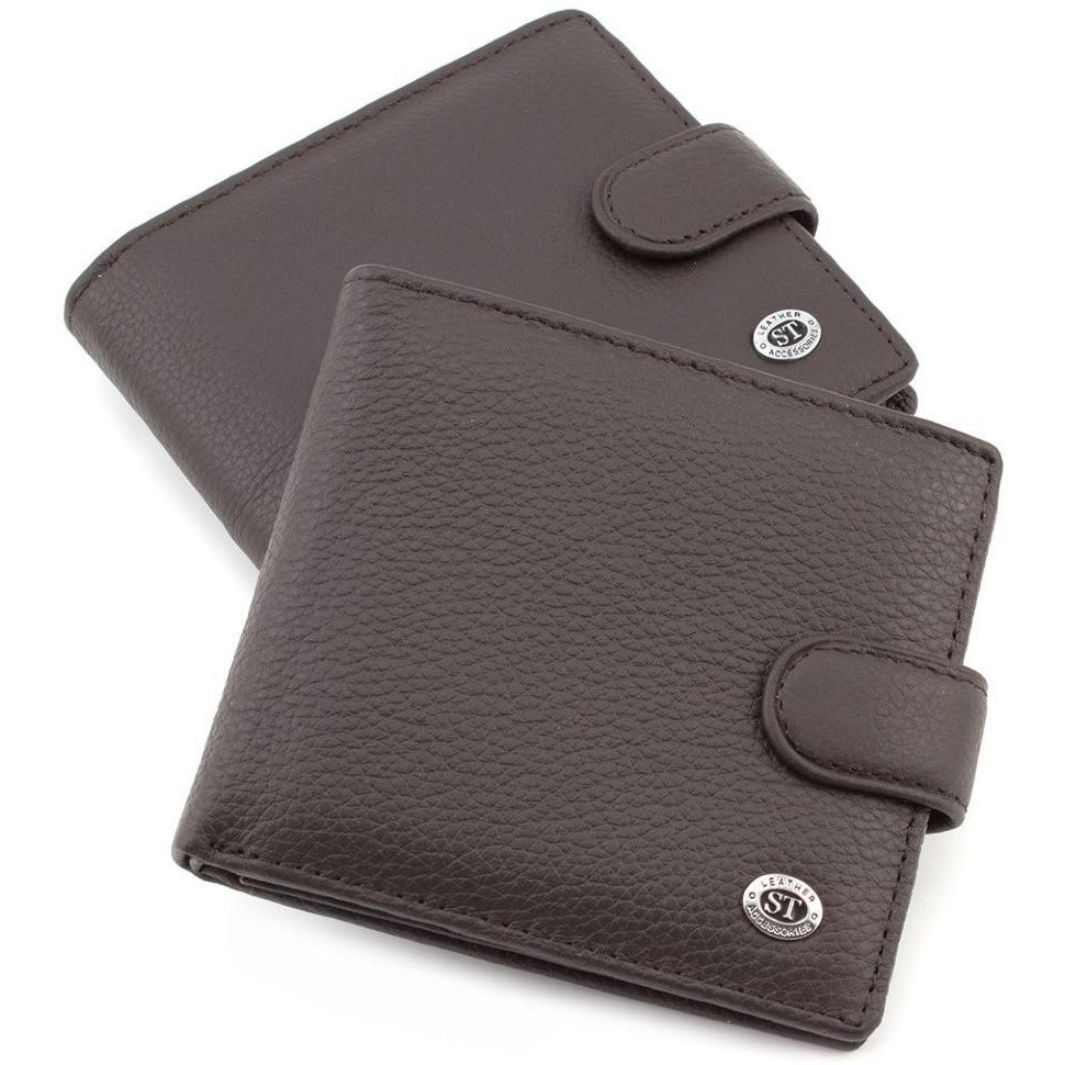 ST Leather Коричневый кожаный кошелек под купюры, карточки и монеты  (18813) (ST153 Coffee) - зображення 1