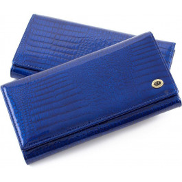 ST Leather Синий женский кошелек в лаке на магнитах  (16334) (S6001A Blue)
