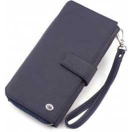 ST Leather Кожаный большой кошелек для денег и карточек  (16505) (ST228 Dark blue)