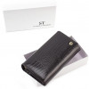 ST Leather Черный лаковый кошелек с узором под рептилию  (16279) (S8001A Black) - зображення 7