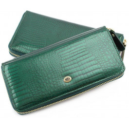 ST Leather Женский лаковый кошелек на молнии с блоком для карт  (16326) (S7001A Green)