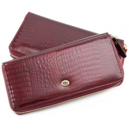 ST Leather Лаковый кошелек бордового цвета с блоком для карт  (16328) (S7001A Bordeaux)