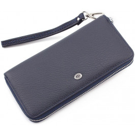 ST Leather Женский кожаный кошелек темно-синего цвета на молнии  (16403) (ST45-2 Dark blue)
