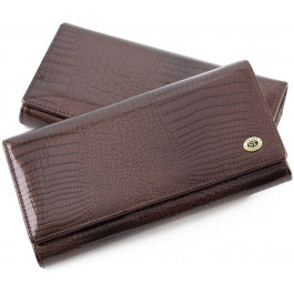 ST Leather Коричневый женский кошелек в лаке на магнитной фиксации  (16337) (S6001A Dark brown)