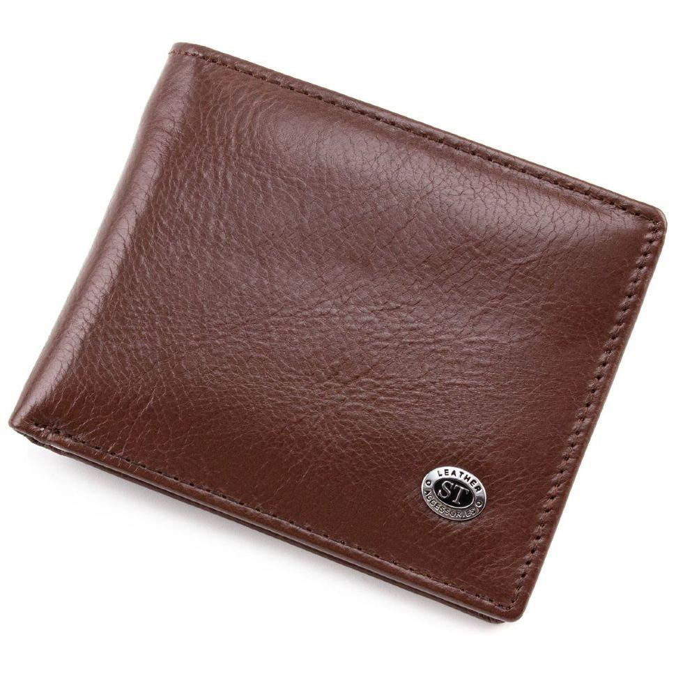 ST Leather Кожаное мужское портмоне с зажимом  (16566) (ST B460 coffee) - зображення 1