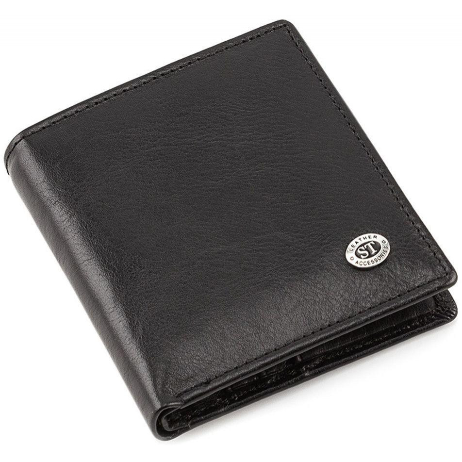 ST Leather Мужской кожаный кошелек с одним отделением для купюр  (16547) (B-MS33 black) - зображення 1
