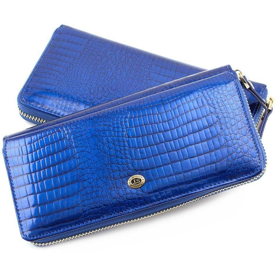 ST Leather Лаковый кошелек большого размера под много карточек  (16325) (S7001A Blue) - зображення 1